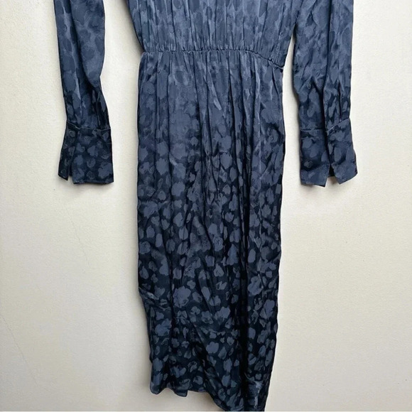 Parker Womens Size 12 Marin Collared Wrap Midi Dress Zipper Closure - Picture 15 of 16